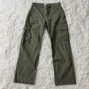 EUC Holister High Rise Utility Dad Pants Green Size 27 SHORT